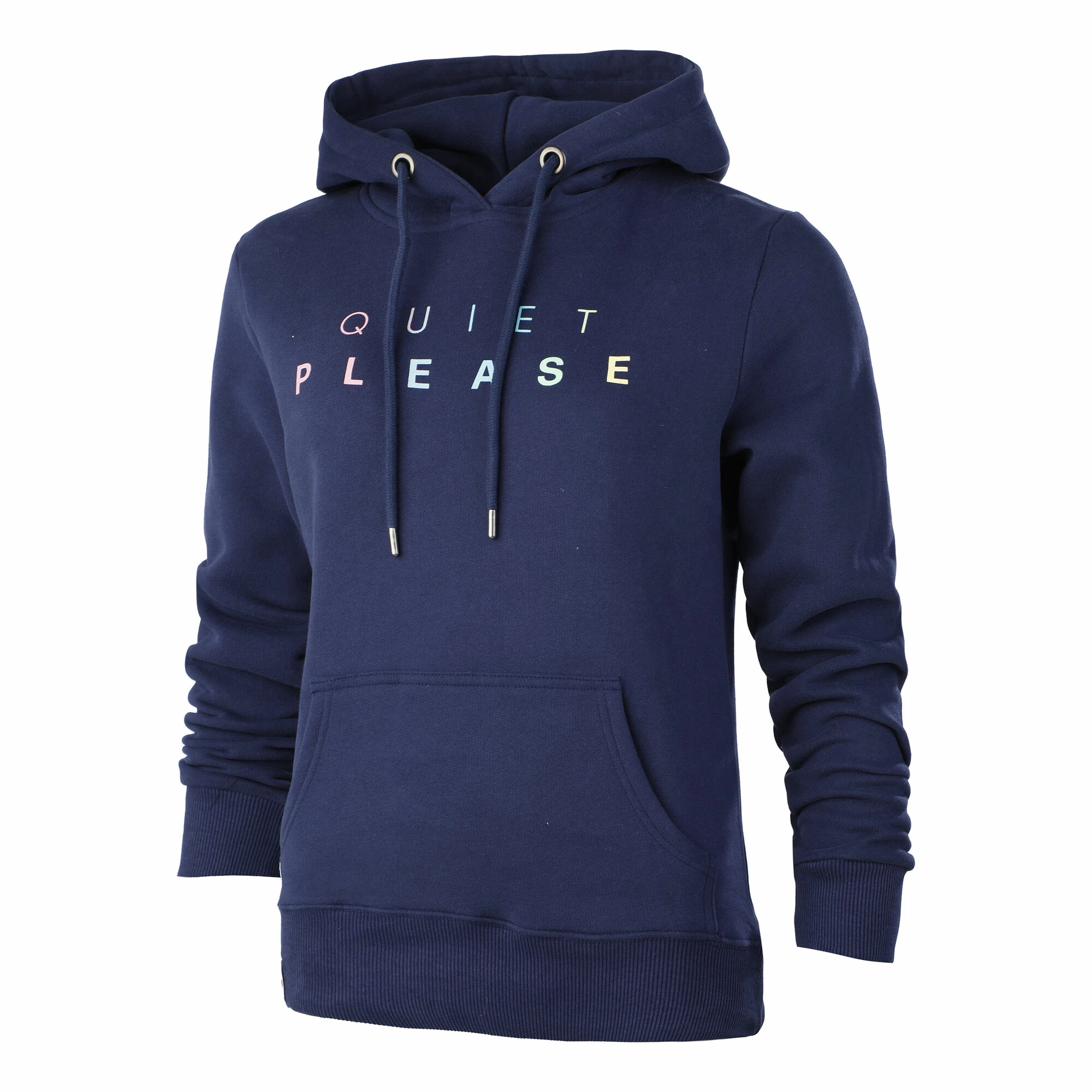 Quiet Please Rainbow Letters Hoody Women - Blue, Multicoloured 1 Quiet Please Rainbow Letters Hoody Women - Blue, Multicoloured