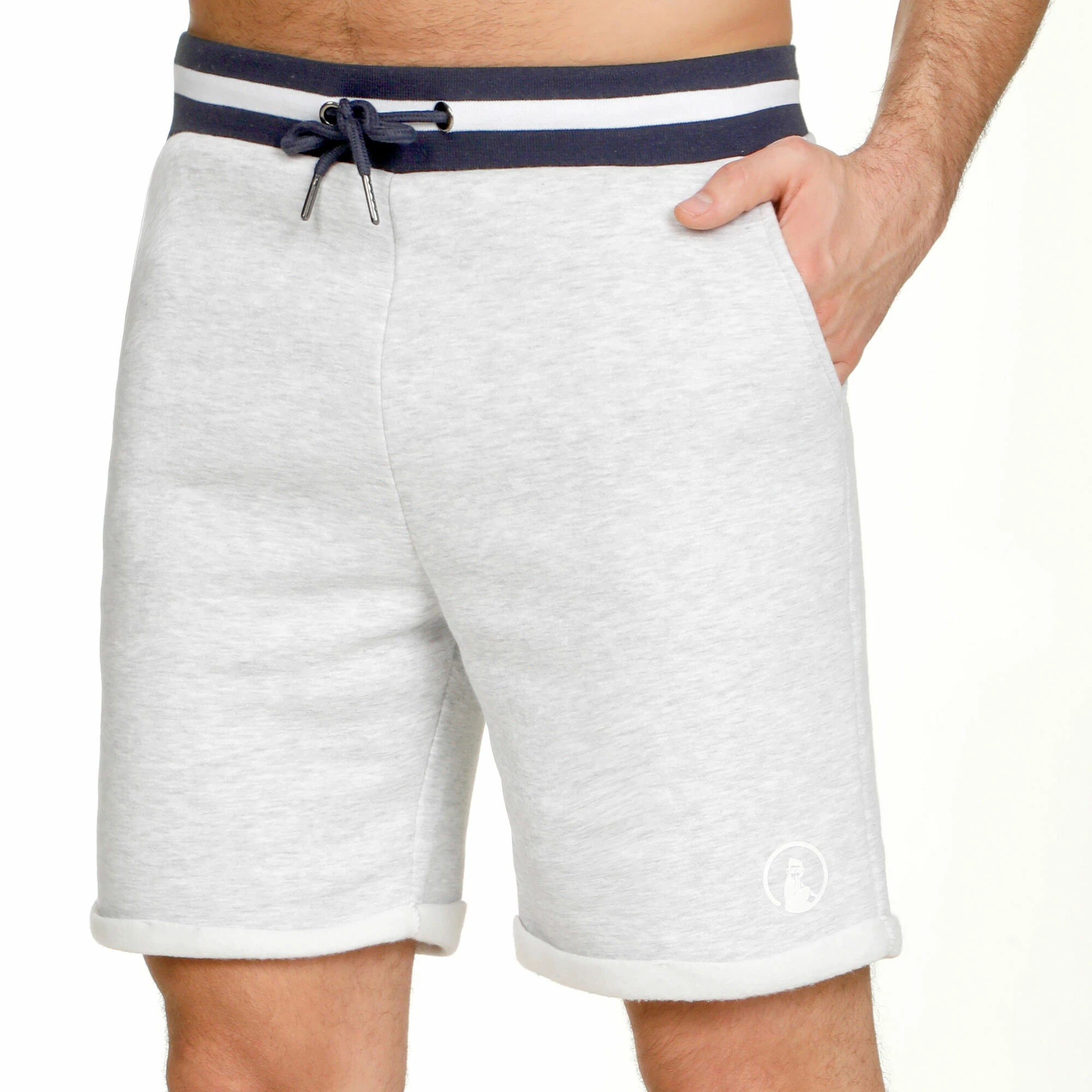 Quiet Please Basic Lifestyle Shorts Men - Lightgrey, Dark Blue 9 Quiet Please Basic Lifestyle Shorts Men - Lightgrey, Dark Blue - Image 9
