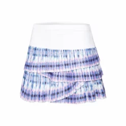 Lucky In Love Batik Pleated Scallop Skirt Women - White, Multicoloured