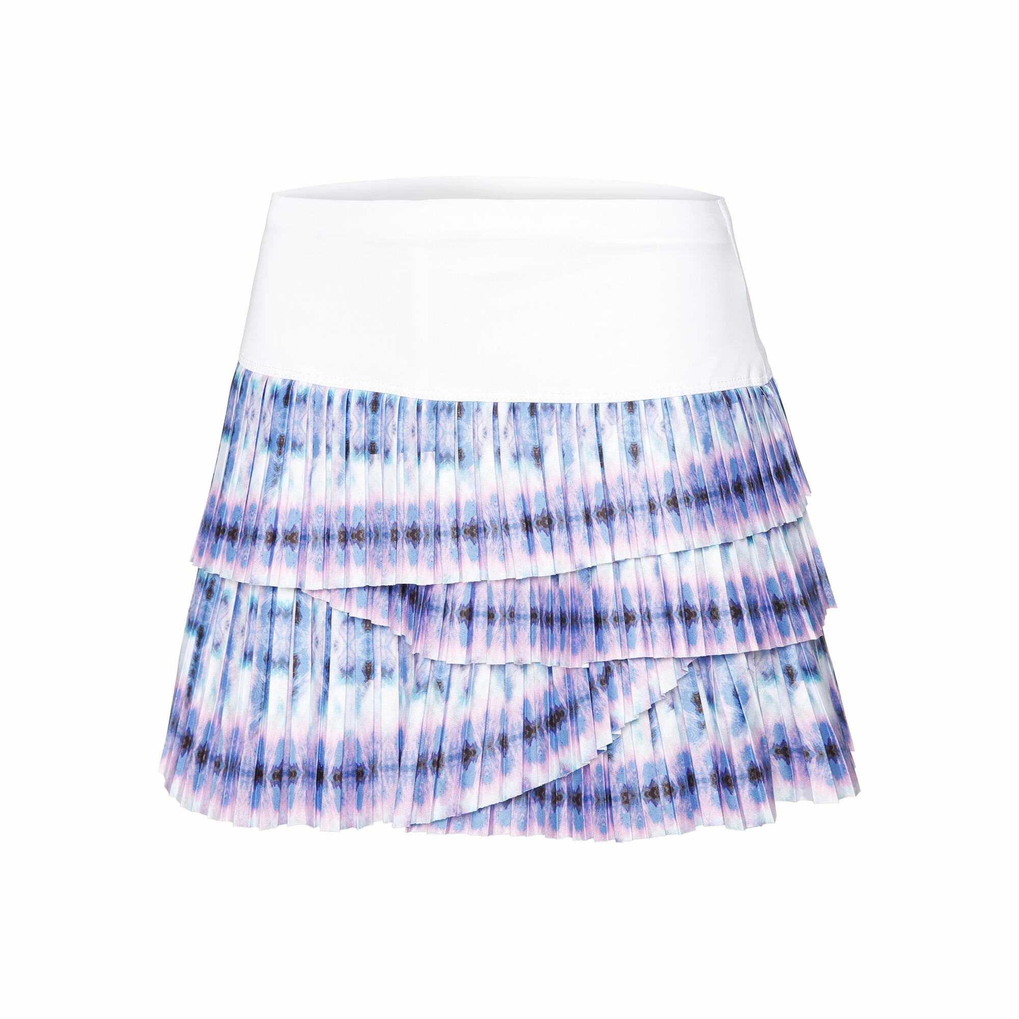Lucky In Love Batik Pleated Scallop Skirt Women - White, Multicoloured 1 Lucky In Love Batik Pleated Scallop Skirt Women - White, Multicoloured