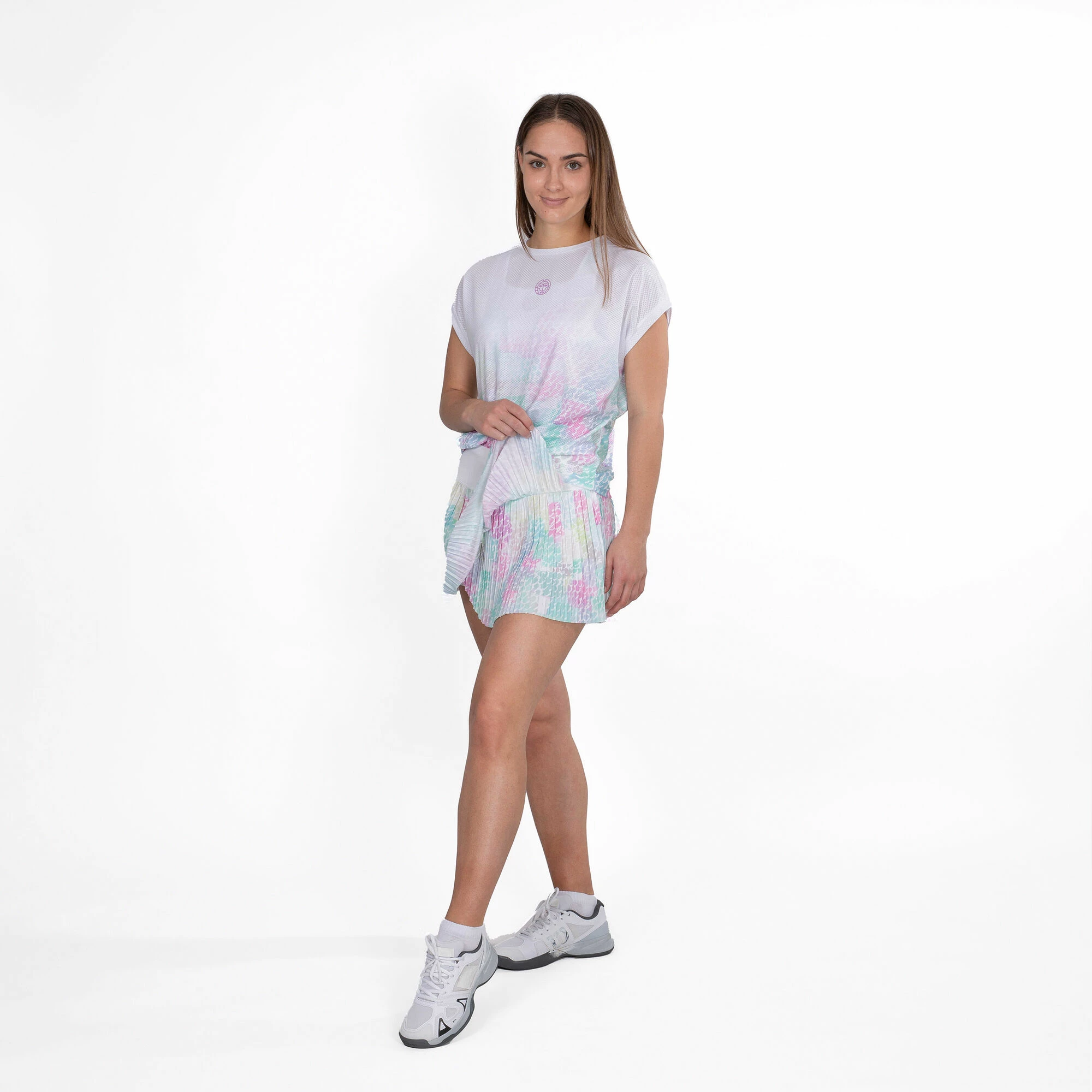 BIDI BADU Nadra Tech T-Shirt Women - White, Pink 5 BIDI BADU Nadra Tech T-Shirt Women - White, Pink - Image 5