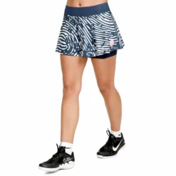 BIDI BADU Fingerprint Printed Wavy Skirt Women - Dark Blue, White -Tennis Shop 01900000 0 5