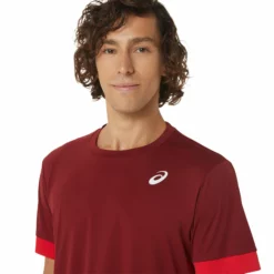 Asics Court Shortsleeve Tee T-Shirt Men - Dark Red, Red -Tennis Shop 05312000 16