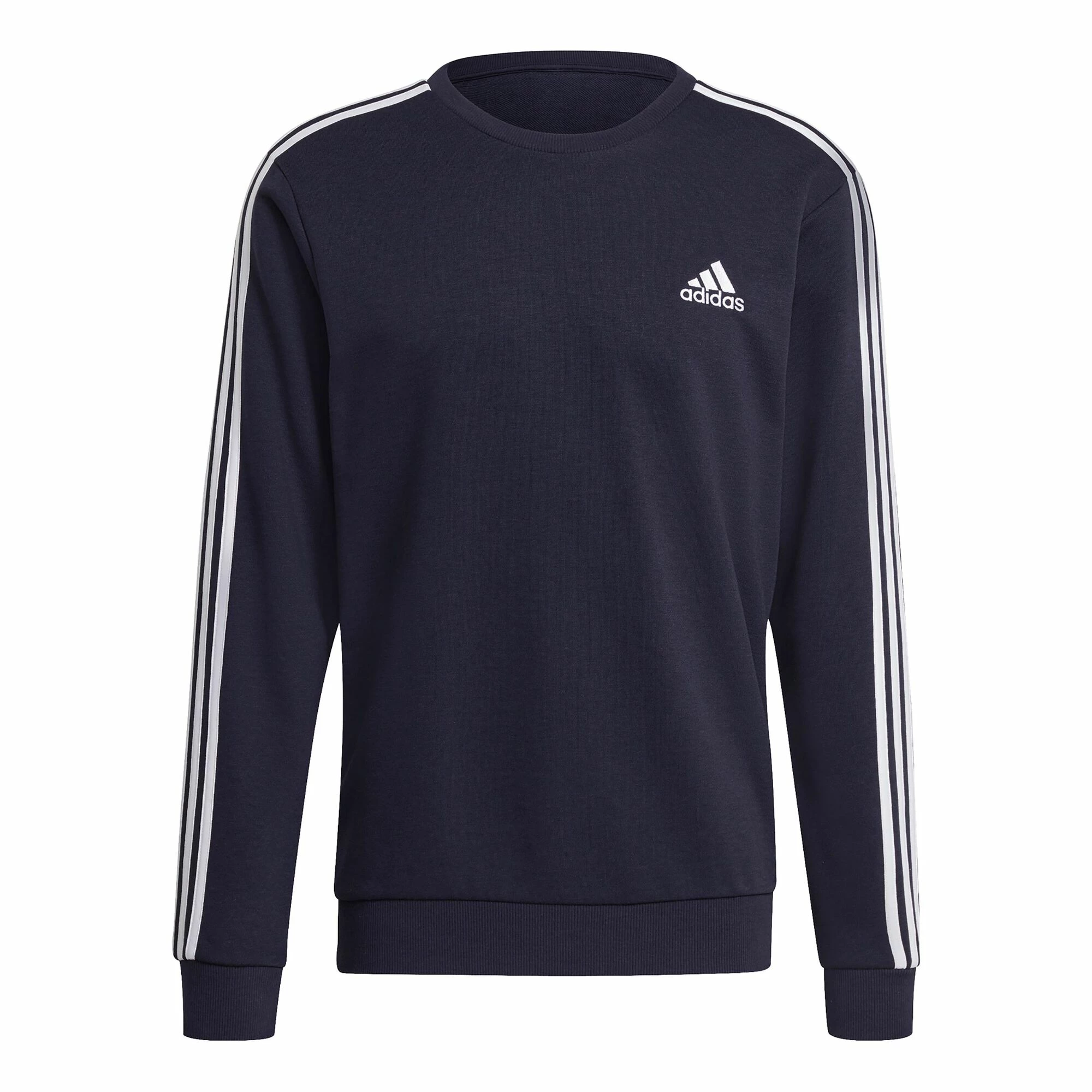 ADIDAS 3-Stripes French Terry Sweatshirt Men - Dark Blue, White 1 ADIDAS 3-Stripes French Terry Sweatshirt Men - Dark Blue, White