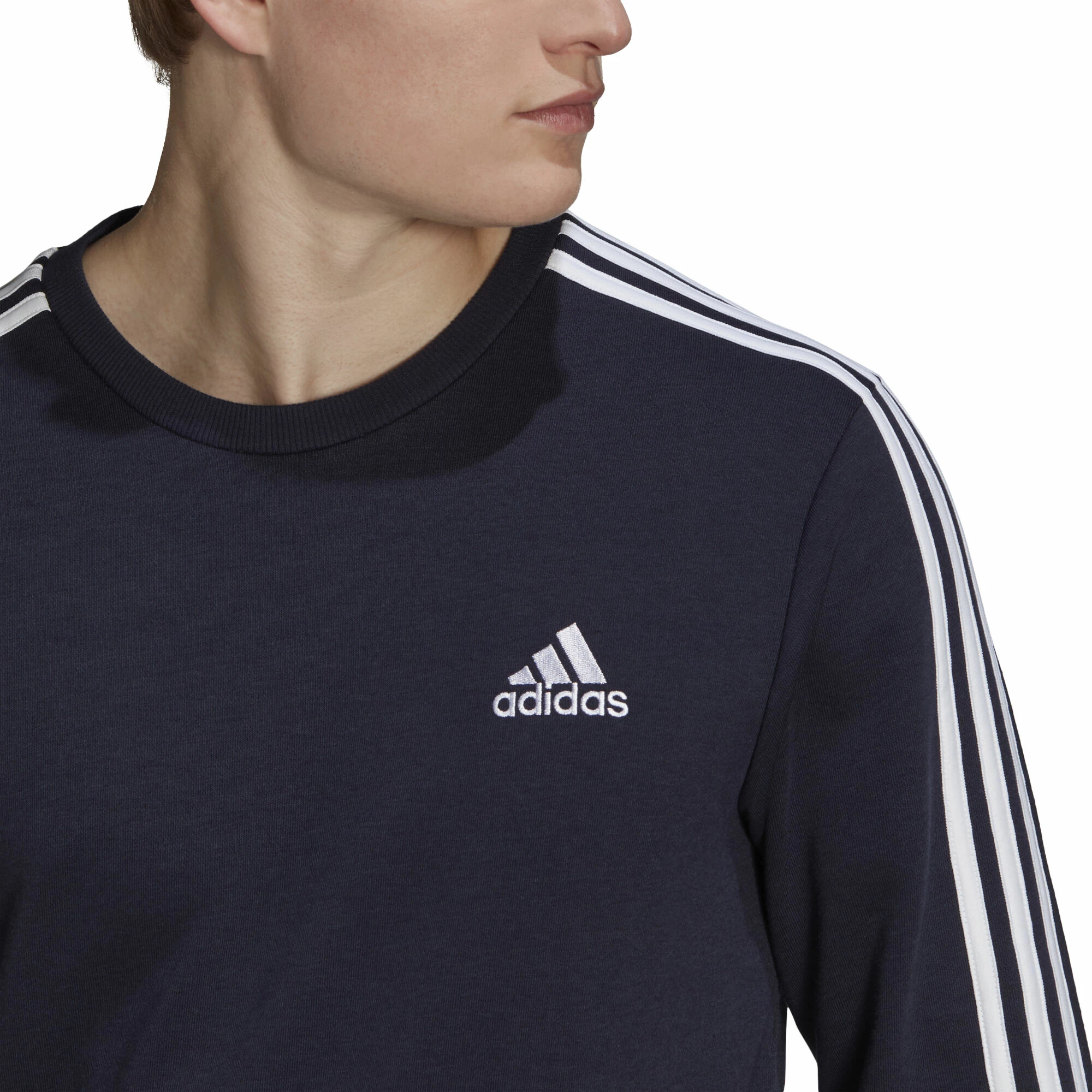 ADIDAS 3-Stripes French Terry Sweatshirt Men - Dark Blue, White 5 ADIDAS 3-Stripes French Terry Sweatshirt Men - Dark Blue, White - Image 5