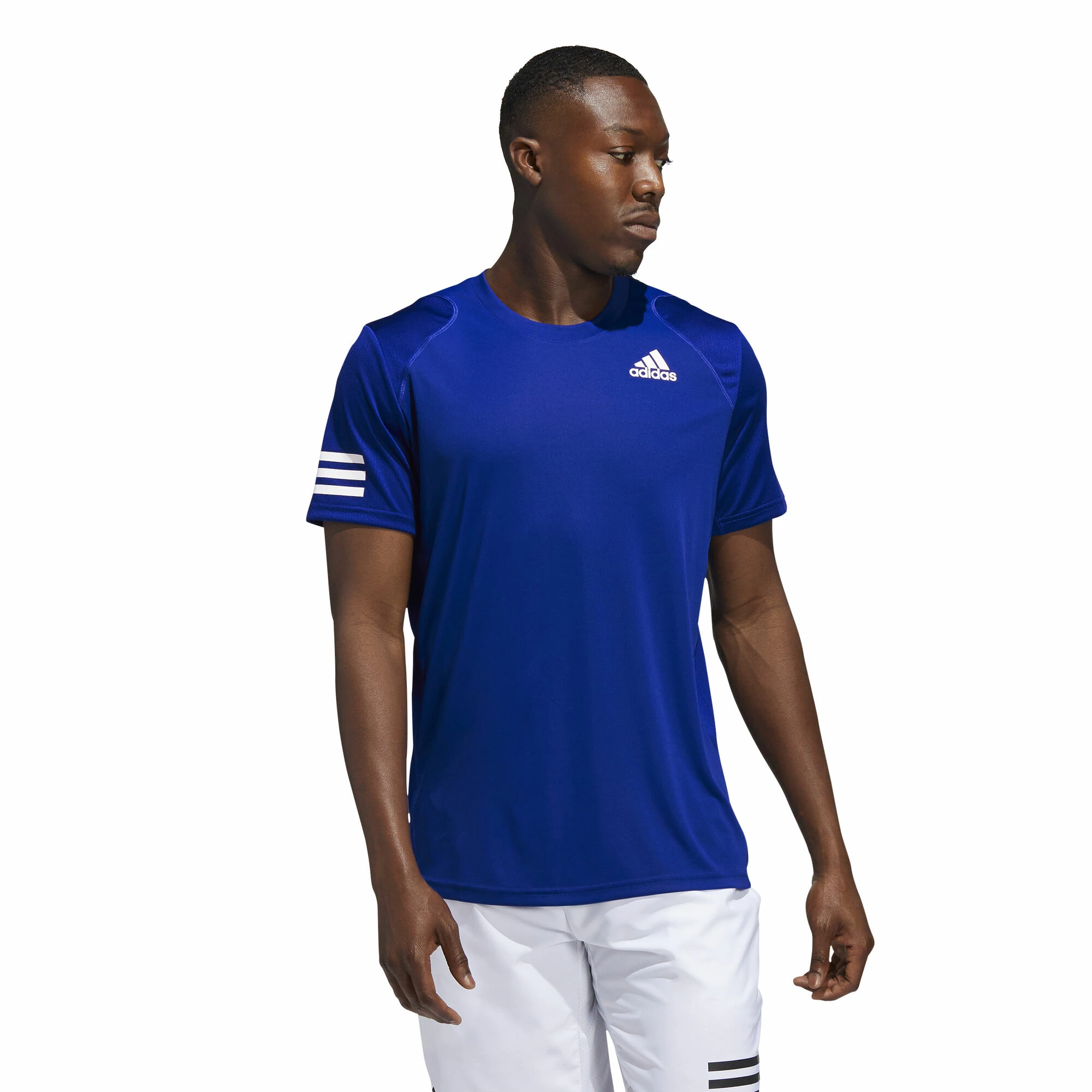 ADIDAS Club 3 Stripes T-Shirt Men - Blue 2 ADIDAS Club 3 Stripes T-Shirt Men - Blue - Image 2