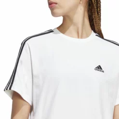 ADIDAS Essentials 3-Stripes Single Jersey Crop T-Shirt Women - White, Black -Tennis Shop 17754000 16