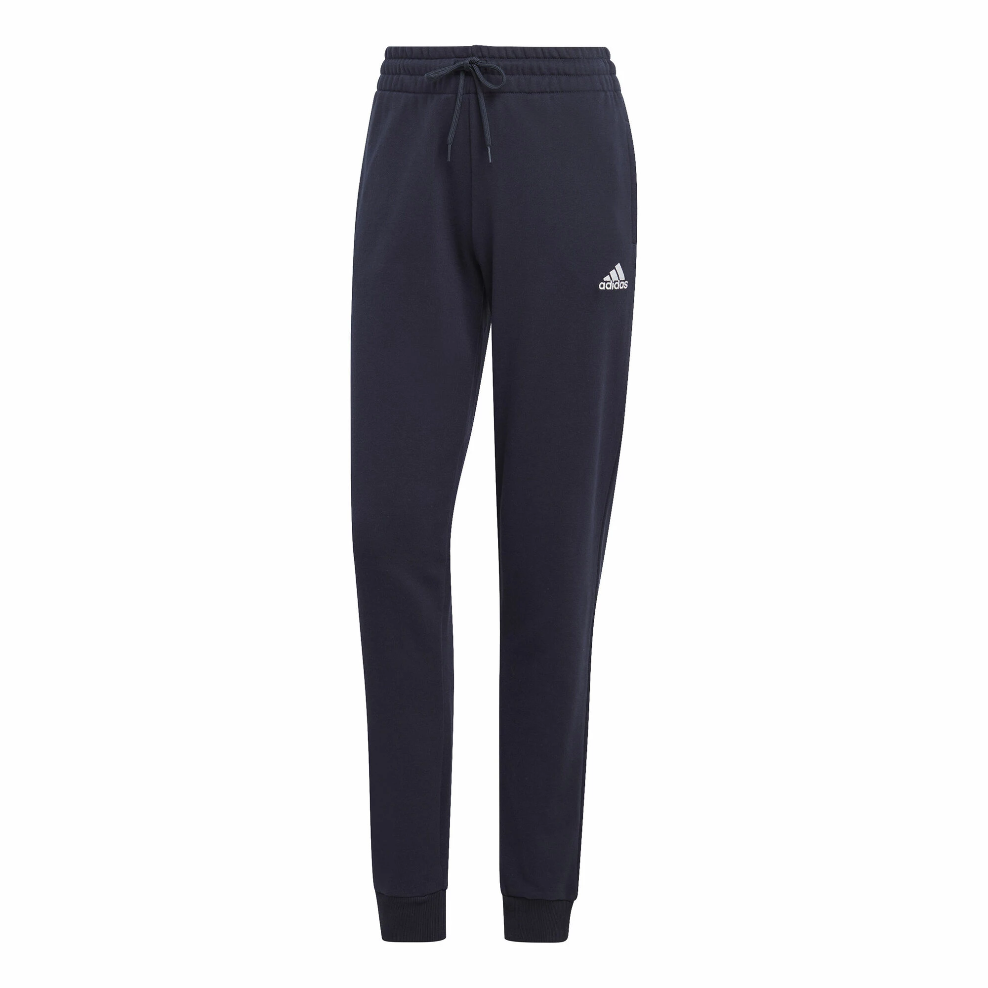 ADIDAS Essentials Linear French Terry Cuffed Training Pants Women - Dark Blue, White 1 ADIDAS Essentials Linear French Terry Cuffed Training Pants Women - Dark Blue, White
