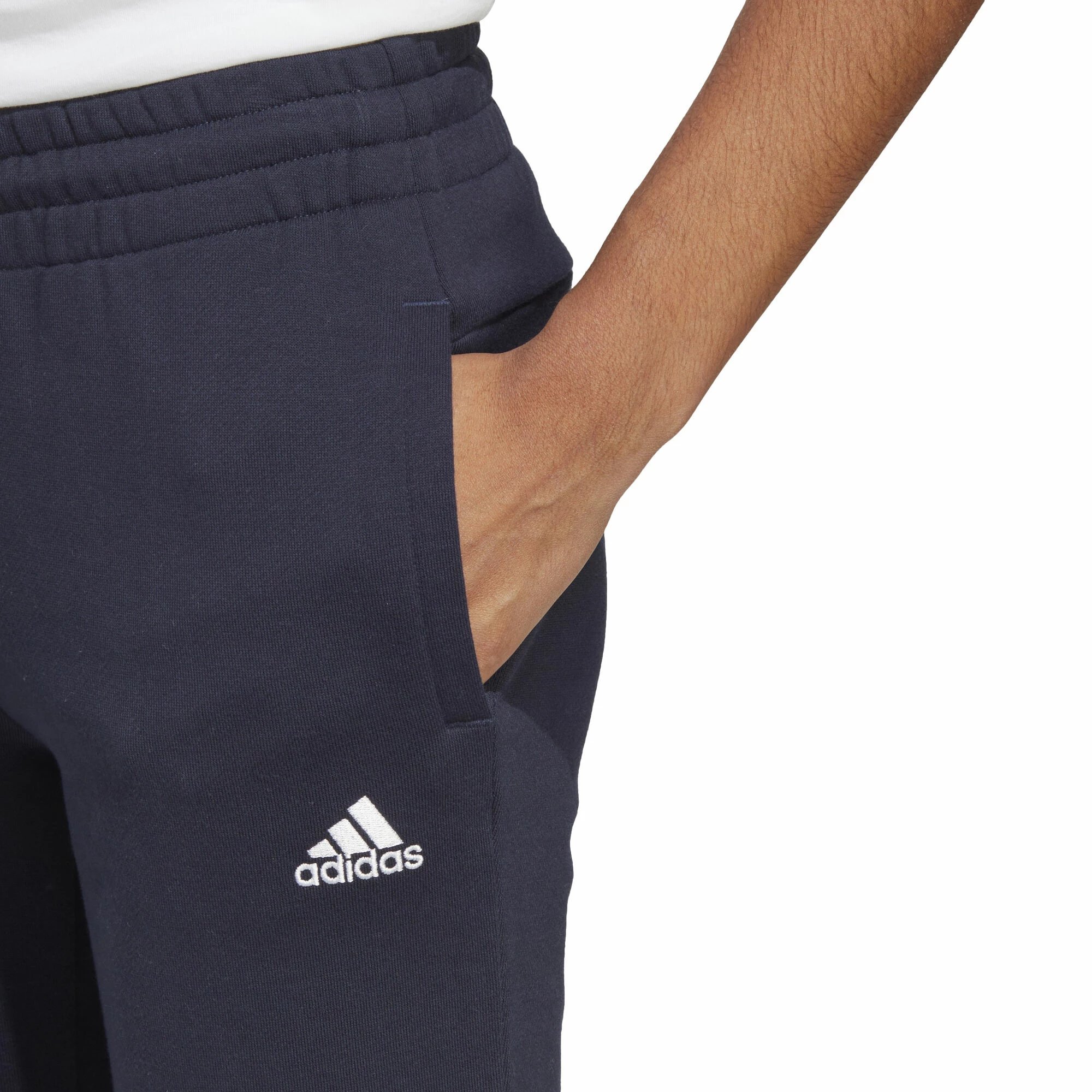 ADIDAS Essentials Linear French Terry Cuffed Training Pants Women - Dark Blue, White 3 ADIDAS Essentials Linear French Terry Cuffed Training Pants Women - Dark Blue, White - Image 3