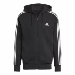 ADIDAS Essentials French Terry 3-Stripes Full-Zip Hoodie Men - Black, White