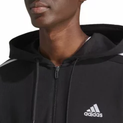 ADIDAS Essentials French Terry 3-Stripes Full-Zip Hoodie Men - Black, White 11 ADIDAS Essentials French Terry 3-Stripes Full-Zip Hoodie Men - Black, White -Tennis Shop 17879000 16