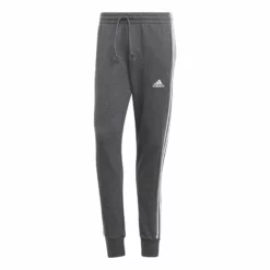 ADIDAS Essentials French Terry Tapered Cuff 3-Stripes Training Pants Men - Grey, White