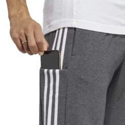 ADIDAS Essentials French Terry Tapered Cuff 3-Stripes Training Pants Men - Grey, White -Tennis Shop 17904000 17