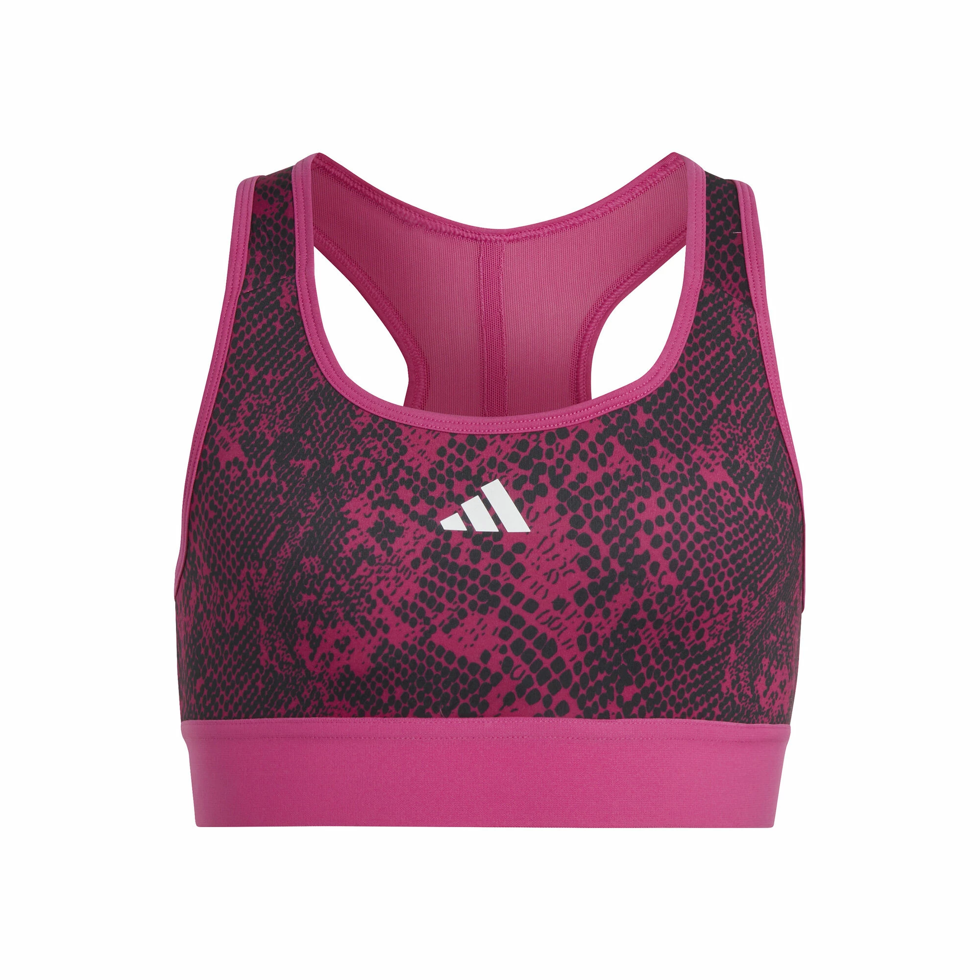 ADIDAS Training AEROREADY PowerReact Animal Print Padded Sports Bras Girls - Pink, Black 1 ADIDAS Training AEROREADY PowerReact Animal Print Padded Sports Bras Girls - Pink, Black