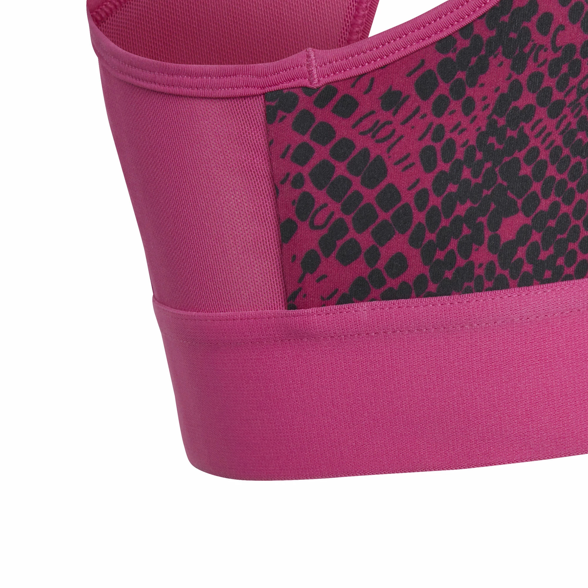 ADIDAS Training AEROREADY PowerReact Animal Print Padded Sports Bras Girls - Pink, Black 4 ADIDAS Training AEROREADY PowerReact Animal Print Padded Sports Bras Girls - Pink, Black - Image 4