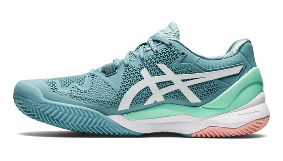 Asics Women's Gel-Resolution 8 Clay/Padel (Smoke Blue/White) 2 Asics Women's Gel-Resolution 8 Clay/Padel (Smoke Blue/White) - Image 2