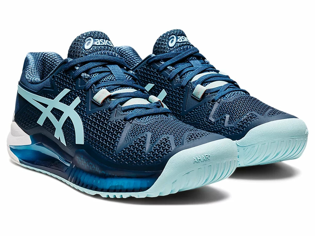 Asics Women's Gel-Resolution 8 WIDE (Light Indigo/Clear Blue) 2 Asics Women's Gel-Resolution 8 WIDE (Light Indigo/Clear Blue) - Image 2