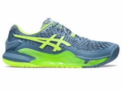 Asics Men's Gel-Resolution 9 (Steel Blue/Hazard Greem)