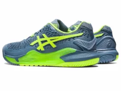 Asics Men's Gel-Resolution 9 WIDE (Steel Blue/Hazard Green) -Tennis Shop GR9MensSBHG3 91bfdebe a1a0 4e9a b1d5 abe0169ee110