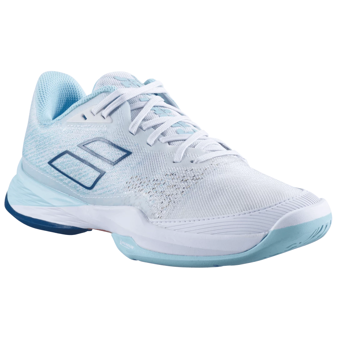 Babolat Women's Jet Mach 3 All Court (White/Angel Blue) 1 Babolat Women's Jet Mach 3 All Court (White/Angel Blue)